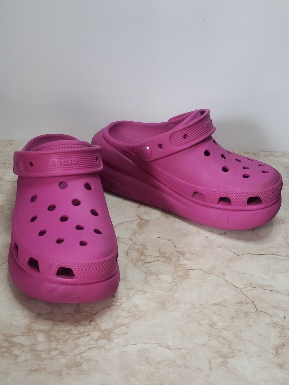 Crocs Bubblegum Pink Clog Platsforms Mules Sandals Size 7